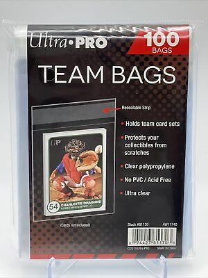 #ad Ultra Pro TEAM Bags 1 Pack of 100 Resealable Team Bags $5.75