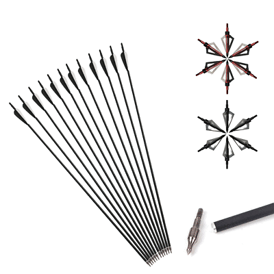 31.5#x27;#x27; Archery Carbon Arrow with Nocks Tip OR Arrowheads Broadheads Hunting Bow $28.19
