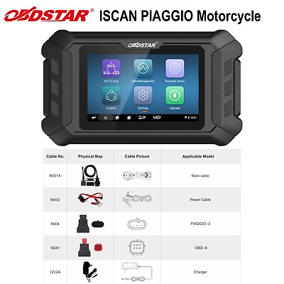 #ad OBDSTAR ISCAN PIAGGIO Motorcycle Diagnostic Tool Key Prog ramming Code Scanner $379.00