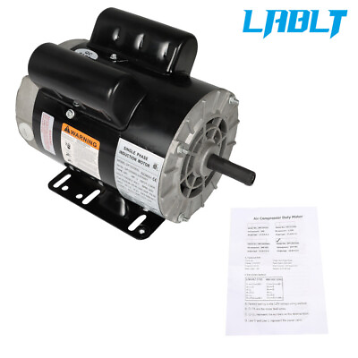#ad LABLT Electric Motor 3 HP 3450 RPM Compressor Duty 56 Frame 1 Phase 115 230Volts $124.38