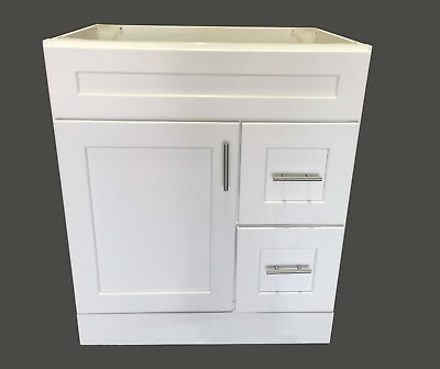 #ad New White Shaker Single sink Bathroom Vanity Base Cabinet 30quot; Wide x 21quot; Deep $999.99