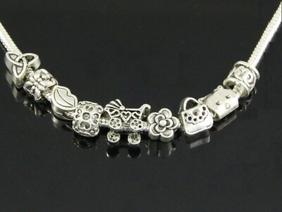 #ad Wholesale Tibetan Silver Mixed Beads Fit Charm Bracelet Choose Quantity ZY014 $9.99
