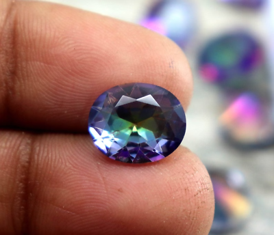 #ad 10 Pcs Lot Oval Cut Shape Alexandrite Gemstones Natural Multi Bi Color Certified $18.50