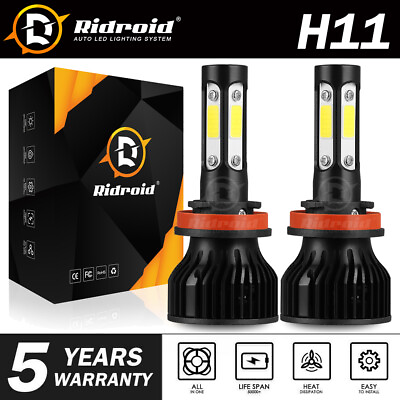 #ad 4 Side H11 H9 LED Headlight Super Bright Bulbs Kit 360000LM HIGH LOW Beam 6000K $15.99