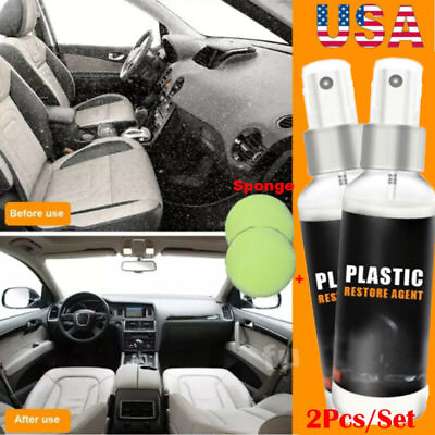 #ad 2x Plastic Parts Retreading Restore Agent Wax Instrument Car Cleaner Maintenance $8.96