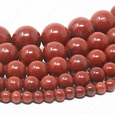 #ad Red Jasper Beads Round 4mm 6mm 8mm 10mm 12mm 15.5quot; Strand $6.98