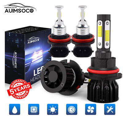 #ad 4X LED Headlight Fog Light Bulbs Combo Kit White For Nissan Versa Note 2014 2019 $45.99