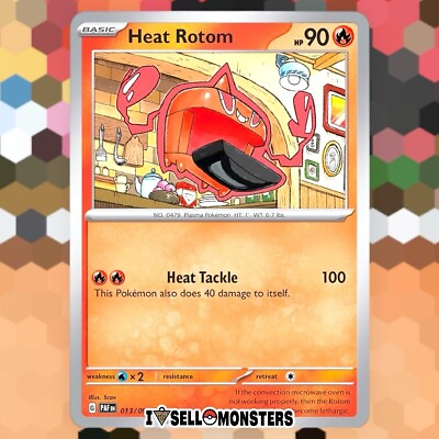 #ad Pokémon TCG 1x Heat Rotom PAF PALDEAN FATES 013 091 RARE HOLOFOIL NM x1 $1.75