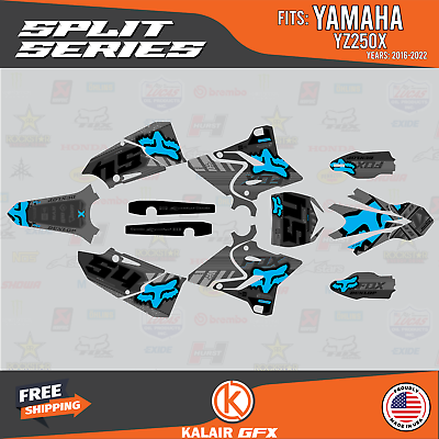 #ad Graphics Kit for Yamaha YZ250X 2016 2022 Split cyan $79.99