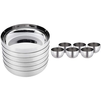 #ad Stainless Steel Dessert Plate 6pcs and Bowl Set 6 pcs $63.93