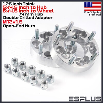 #ad 2x Ford 1.25quot; 5x4.5quot; Hub to 5x4.5quot; Same Stock Wheel Adapter Spacer 1 2 20 Stud $49.99