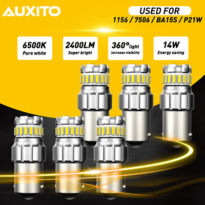 #ad 6x AUXITO 1156 LED Reverse Light BA15S Backup Bulb 6500K White Parking DRL Lamp $26.99