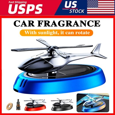 #ad Solar Car Air Freshener Solar Energy Rotating Helicopter Aroma Diffuser for Car $14.13