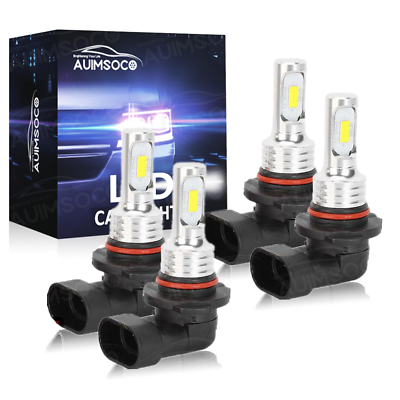 #ad 4x 9005 9006 LED Combo Headlight Bulbs High Low Beam Kit 6000K Xenon Super White $24.99