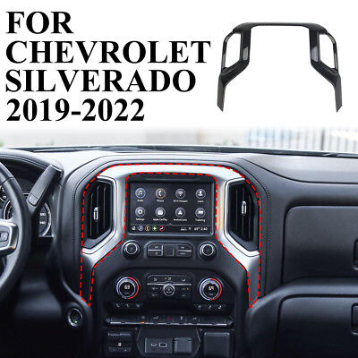 #ad Carbon Fiber Navigation Screen Panel Air Vent Cover Trim For Chevrolet Silverado $49.90