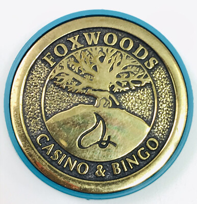#ad VTG 1983 Foxwoods Casino amp; Bingo Solid Brass Medallion Medal Magnet Brass Taks $19.99
