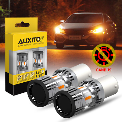 #ad Auxito 1156 7506 P21W BA15S LED Turn Signal Switchback Amber Yellow DRL Bulbs 2x $21.99