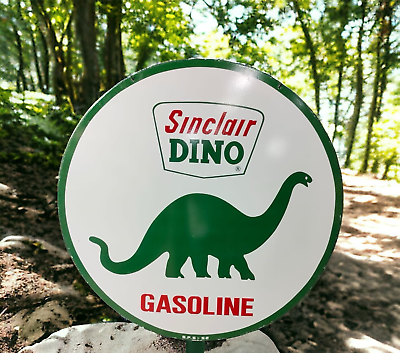 #ad SINCLAIR DINO GASOLINE PORCELAIN ENAMEL SIGN 48 INCHES 4 FEET DSP $900.00