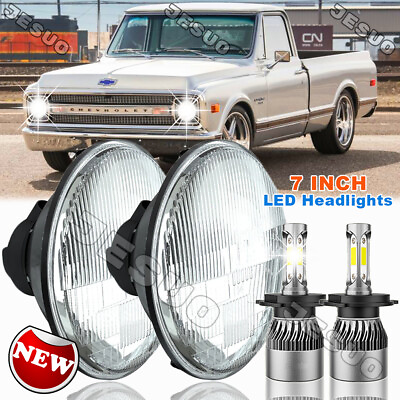 #ad Pair 7quot; inch Round LED Headlights Hi Low Beam Sealed For Chevy Truck Camaro C10 $88.20