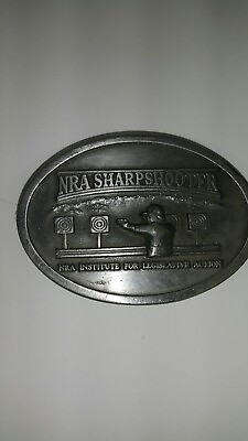 #ad #ad Vintage Silver Tone NRA Sharpshooter Belt Buckle MADE IN THE USA $8.18