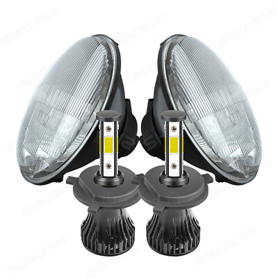 #ad Pair 7quot; inch Round LED Headlights Hi Lo Beam w H4 for Chevy Truck Camaro C10 $85.99