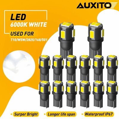 #ad AUXITO 20x T10 Wedge White SMD LED License Plate Interior Light Bulb 194 168 Lot $11.99
