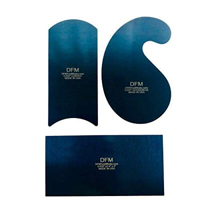 #ad DFM Tool Works Premium Made In The USA Blue Curved Cabinet Card Scrapers $24.47