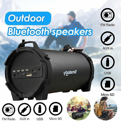 #ad LOUD BLUETOOTH SPEAKER Portable Wireless Boombox Aux Rechargeable Stereo System $25.64