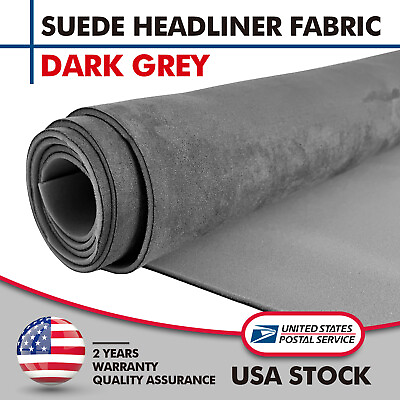#ad Dark Grey Suede Headliner Fabric Reupholstery Auto Saggy Tore Aging Smell Roof $46.19