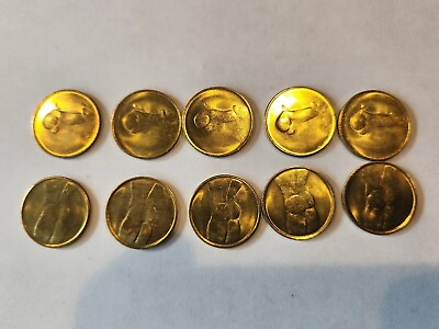 #ad #ad 10 MALE PENIS HEADS I WIN TAILS YOU LOSE FLIP COIN TOKEN ADULT BACHELORETTE $14.00