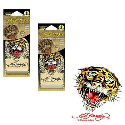 #ad New 6pc Ed Hardy Tiger Air Freshener Vanilla Scent For Car House Office Closets $11.53