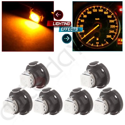 #ad 6X T5 T4.7 NEO WEDGE LED BULB YELLOW CAR A C HEATER CLIMATE CONTROL LIGHT LAMP $8.99