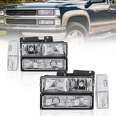 #ad #ad Pair Headlights Bumper Corner Lights For 1988 1993 Chevy C10 C K 1500 2500 $90.88