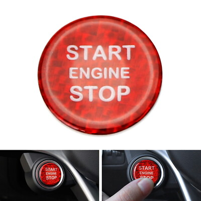 #ad Red Carbon Fiber Keyless Engine Push Start Button Cover For Alfa Romeo Giulia... $14.55