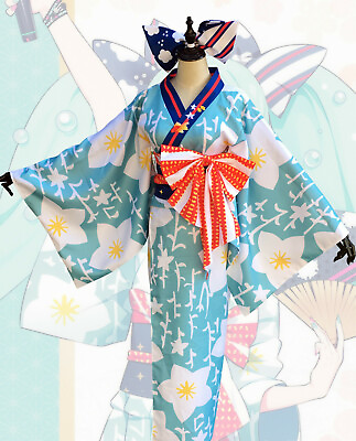 #ad Vocaloid Hatsune Miku Summer Festival Yukata Japanese Traditional Kimono Costume $44.99