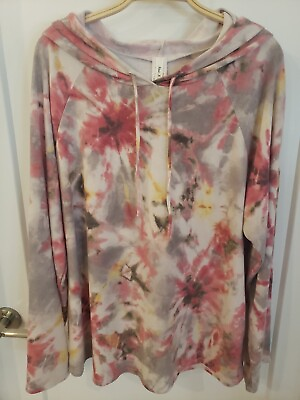 #ad NWOT Now and Forever Sz 2X Warm Tie Dye Vibes Hoodie Soft $29.00