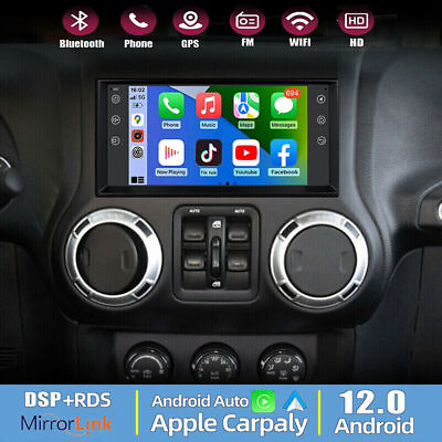 #ad For Jeep Wrangler 2007 2017 Car Stereo Apple CarPlay Android 12 Radio GPS Navi $139.00