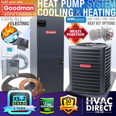 #ad 4 Ton Goodman Heat Pump AC Split System Central Air Conditioner 15.2 SEER2 $4374.75