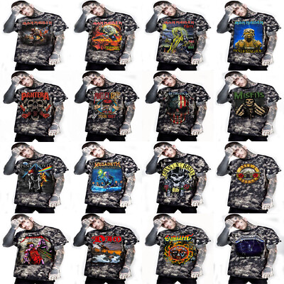 #ad IRON MAIDEN METALLICA DIO GUNS amp; ROSES punk rock black t shirts w tie dye $18.89