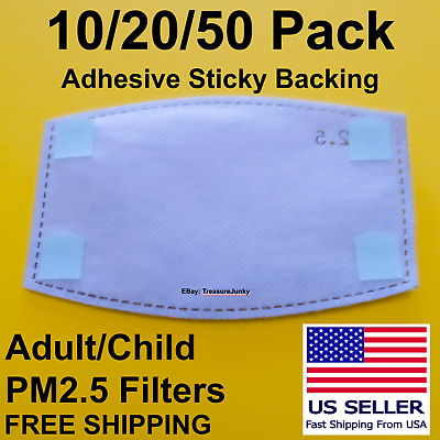 PM2.5 Replacement Filter Activated Carbon Adhesive Tape Backing Adult Child $19.99
