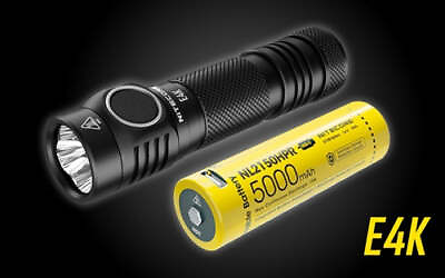 #ad Nitecore E4K 4400 Lumen USB C Rechargeable Flashlight 1 x 21700 Battery 4x CREE $89.95