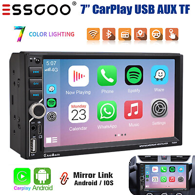 #ad Double 2DIN 7quot; Wireless CarPlay Car Stereo Radio Touch Screen Bluetooth USB SWC $54.95
