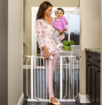 #ad Extra Wide Baby Gate 29quot; 38.5quot; with Walk Through Door For Ages 6 to 24 Months $43.18
