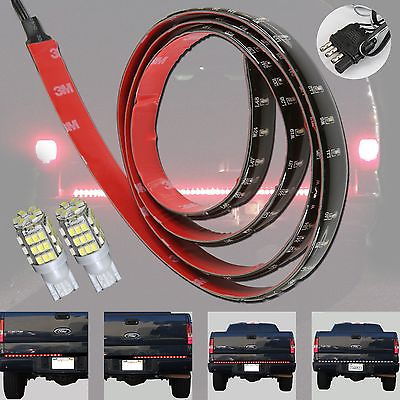 #ad 60in Tailgate Bar 4 Function LED Red White Brake Turn Reverse42 SMD T10 Lights $16.46