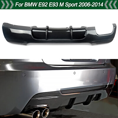 #ad Rear Bumper Diffuser Lip Fit For BMW E92 E93 M Sport 2006 2014 Carbon Fiber Look $125.99