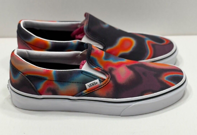 #ad Vans Men NEW Canvas Dark Aura Multi Color Slip On Skate Shoe Sz M 8.5 W 10 $49.99
