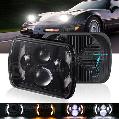 #ad For Chevy Corvette C4 1984 1996 5x7 7X6 LED Headlight Halo DRL Hi Lo Sealed Beam $30.99