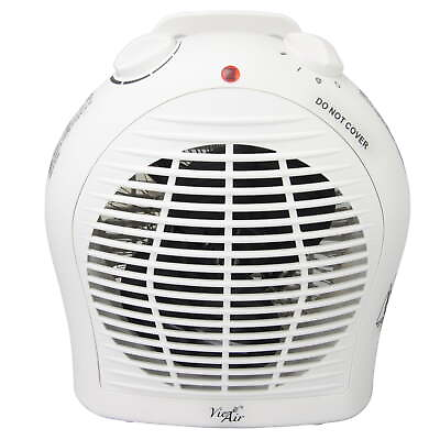#ad Vie Air 1500W Portable 2 Settings White Fan Heater with Adjustable Thermostat $27.97