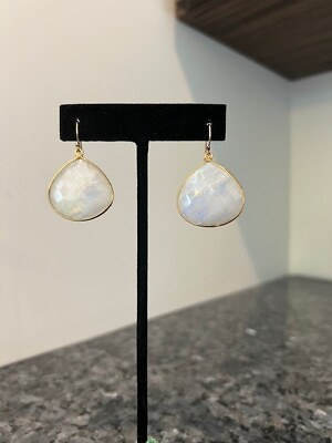 #ad WHITE EARRINGS White Moon Stone Hydra Quartz Chalcedony hook drop earrings $39.99
