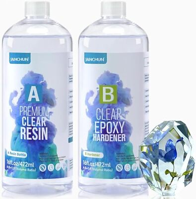 #ad JANCHUN 32oz Premium Clear Epoxy Resin Kit Casting and Coating for River Tabl... $35.17